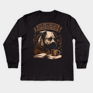 Books And Coffee And Dogs And Social Justice Kids Long Sleeve T-Shirt